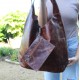 Beach Hobo Scoop Leather bag Brown Distressed 